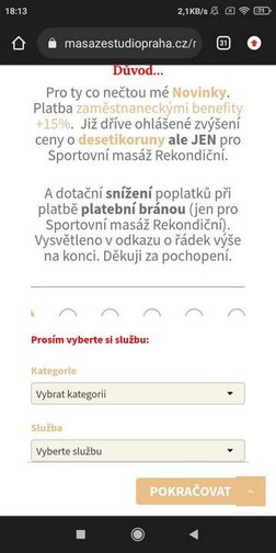 Krok 1- Vybrat službu